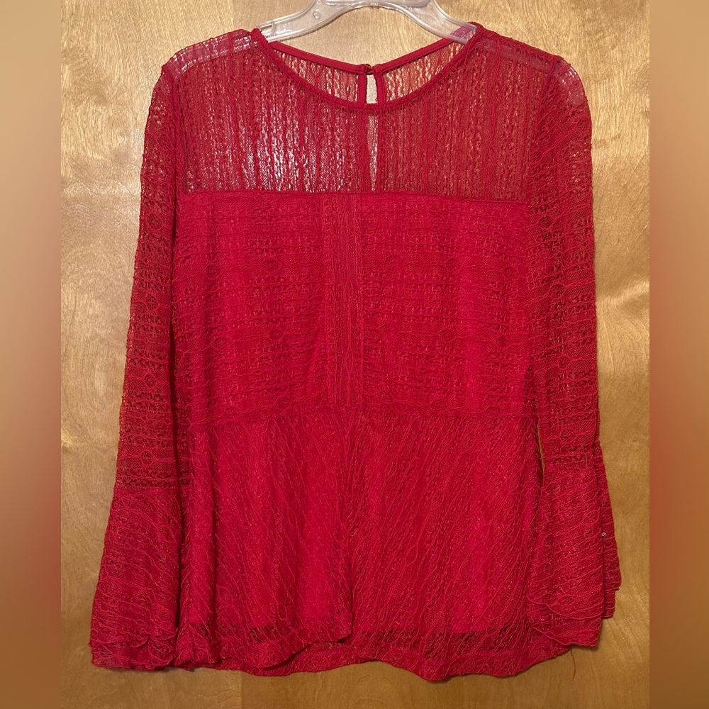Red lacy NY&C top